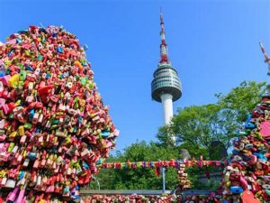 Locks of love at N seoul tower